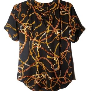 Womens Worthington Blouse Short Sleeve Size M